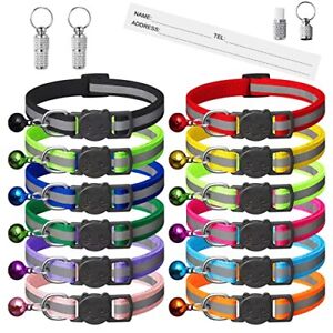 Extodry 14 Pack Reflective-Breakaway Cat Collars with Bells,Safety Buckle