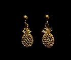 14k Gold Pineapple Hala Kahiki Drop Dangle Earrings