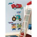 GIANT CAR TRACTOR TRAIN WALL STICKERS Child's Bedroom Peel and Stick Stickers