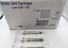 BD Syringe Sterile 1 ml Luer Lock Box of  100. USA SELLER - EXP 2025.