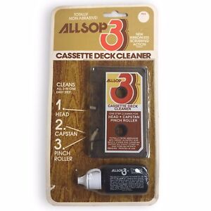 ALLSOP 3 Cassette Tape Deck VTG Cleaning System Head Capstan Pinch Roller SEALED