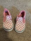 VANS Pink And White Checkered Slip On Shoes Toddler size 6