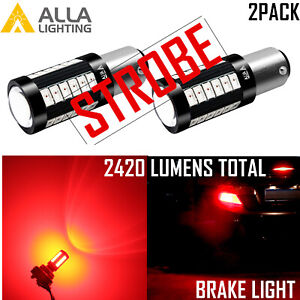 LEGAL LED STROBE FLASH 7528 1157 Brake Light Bulb,Safety Enhanced Stop Lamp,RED (For: More than one vehicle)