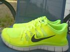 Nike Mens Free 5.0 Running Shoe Sneaker Green 579959-701 Low Top Lace Up Neon 13