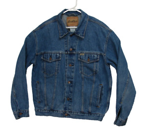 Levi Strauss Signature Med Wash Distressed Blue Jean Trucker Jacket Mens Large