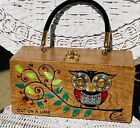 Enid Collins of Texas Vintage Wooden Purse Box  - Out on a Limb  - Owl & UV Glow