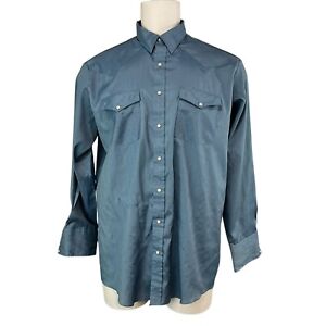 Western Frontier Shirt Men’s XL USA Button Up Blue Cowboy See Photo (165)