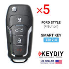 5x KEYDIY Universal Smart Proximity Remote Key Ford Style 4 Buttons ZB12-4
