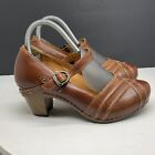 Dansko Shoes Womens 7.5-8 EU 38 Reeny Mary Jane Heel Cognac Leather 1312787800