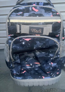 Tilami Rolling Backpack Wheels 18” Laptop School Blue & pink print See Below***