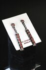 Sterling Silver Zuni Tribe Coral Petit Point Dangle Earrings