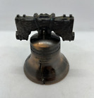 Vintage Small Brass Liberty Bell Hand Bell Service Bell 2 1/2'' Tall Free Ship