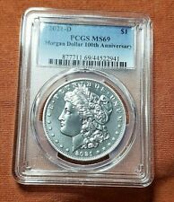 2021 D MORGAN DOLLAR = PCGS MS69 = EARLY RELEASES = LOW MINTAGE = 99.9 SILVER