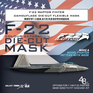 1/48 F-22 Raptor Camo Color Separation Die-cut Decal Mask for Hasegawa 52293
