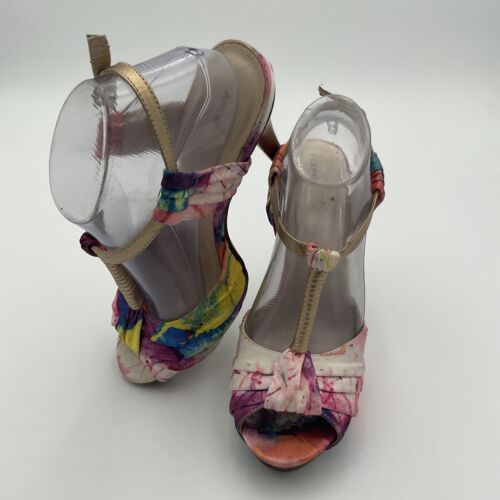Apt 9 Womens Tye Dye Peep Toe High Heel Pump Stiletto Shoes Size 9 M