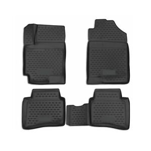 OMAC Floor Mats Liner for Kia Rio 2018-2023 Black TPE All-Weather 4 Pcs (For: More than one vehicle)