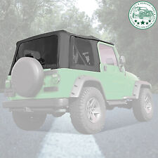 4 For Jeep Wrangler TJ Soft top Replacement, 97-06,w/Tinted Windows, Black Vinyl (For: Jeep)