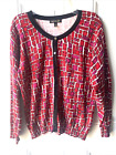 Retro Sweater Rockabilly Ruby Gemstone Print Cardigan Top Knits XL