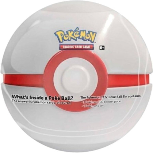 Pokemon Collector's Poke Ball Tin PREMIER BALL w/ 3 packs & 1 Coin New Sealed
