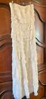Ann Taylor Special Occasion Silk Off-White Tiered Ruffle Long Dress