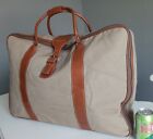 T. ANTHONY  LEATHER CANVAS Garment Carry On Bag Weekender Luggage Duffel