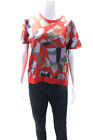 Akris Women's Crewneck Short Sleeves Pullover Sweater Multicolor Size 14