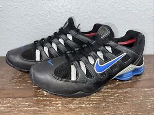 RARE Nike SHOX Black Blue Running Shoes Men's Size 10 - 311978-041 - EUC