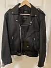 wilsons leather mens jacket Size S Black Biker Jacket Vintage