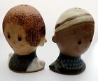 Vintage MCM UCTCI Stoneware Boy And Girl Salt And Pepper Shakers
