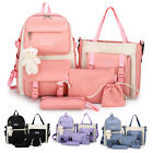 5Pcs School Backpack Set Bookbag for Girls Boys Canvas Laptop Travel Bag Handbag