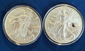 American Silver Eagle Dollar-2021 Type 1 and Type 2 old Eagle and New Eagle