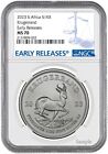 2023 South Africa 1oz Silver Krugerrand NGC MS70 Early Releases