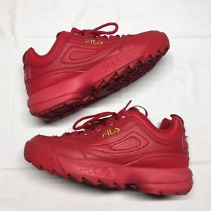 FILA Disruptor 2 Shoes Womens Size 7 Red Gold Hip Hop 90s Style Hipster Sneakers