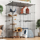 Large Cat Cage Enclosure Indoor DIY Cat Playpen Detachable Metal Wire Kennels Cr
