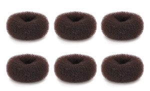 Extra Small Hair Bun Maker for Kids 6 PCS Chignon Hair Donut Sock BROWN