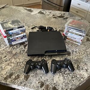PlayStation 3 PS3 Slim Complete Console Bundle Lot w/ 21 Games