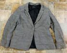 Lafayette 148 Blazer Jacket Size 14 Grey Tweed Long Sleeve Career