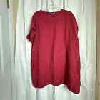 Soft Surroundings Woman's  Size 1X  Rust Remi Gauze Linen Blend Shirt Dress