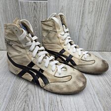 Vintage Asics Onitsuka Tiger Wrestling Shoes White Black Size 7 Rare