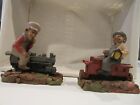 Tom Clark Gnome Train Series CHIEF & CAB Signed Figurines, 1986, with COAs