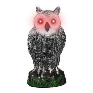 BIRD BLINDER Fake Owl with Flashing Eyes, Frightening Sound and Motion Detector