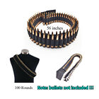 100 Round Rifle Bullet Cartridge Bandolier Ammo Belt For .410 .357 .38 .223 9mm