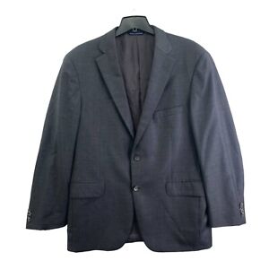 Coppley Mens Two Button Suit Jacket Gray 100% Wool Lined Notch Lapel  Career 41R