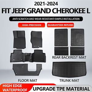 For 2021~2024 Jeep Grand Cherokee L Floor Mats Cargo Mats Trunk Mat Cargo Liners