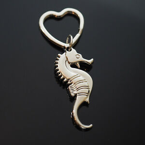 Seahorse Keychain Bottle Opener Sea Horse - Heart Shaped Key Ring