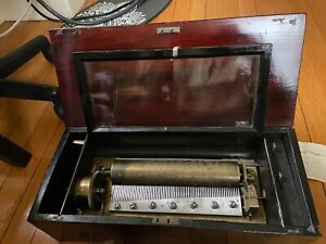 Antique Swiss Cylinder Music Box Working Multiple Songs; Presidential Provenance
