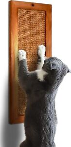 LSAIFATER Cat Scratching Post, Wooden Sisal Cat Wall Scratcher, Floor or Wall Mo