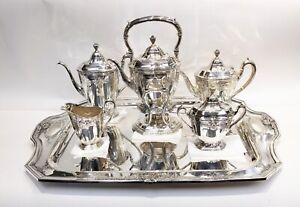Antique Reed & Barton Heritage Sterling Silver 6 Piece Tea Service Set