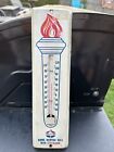 VTG 1960 Standard Home Heating Oils Metal Thermometer Sign Torch Gas Oil Mancave