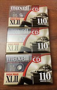 Lot of 3 MAXELL XL II 110 Minutes BLANK Audio Cassettes High Bias Type II SEALED